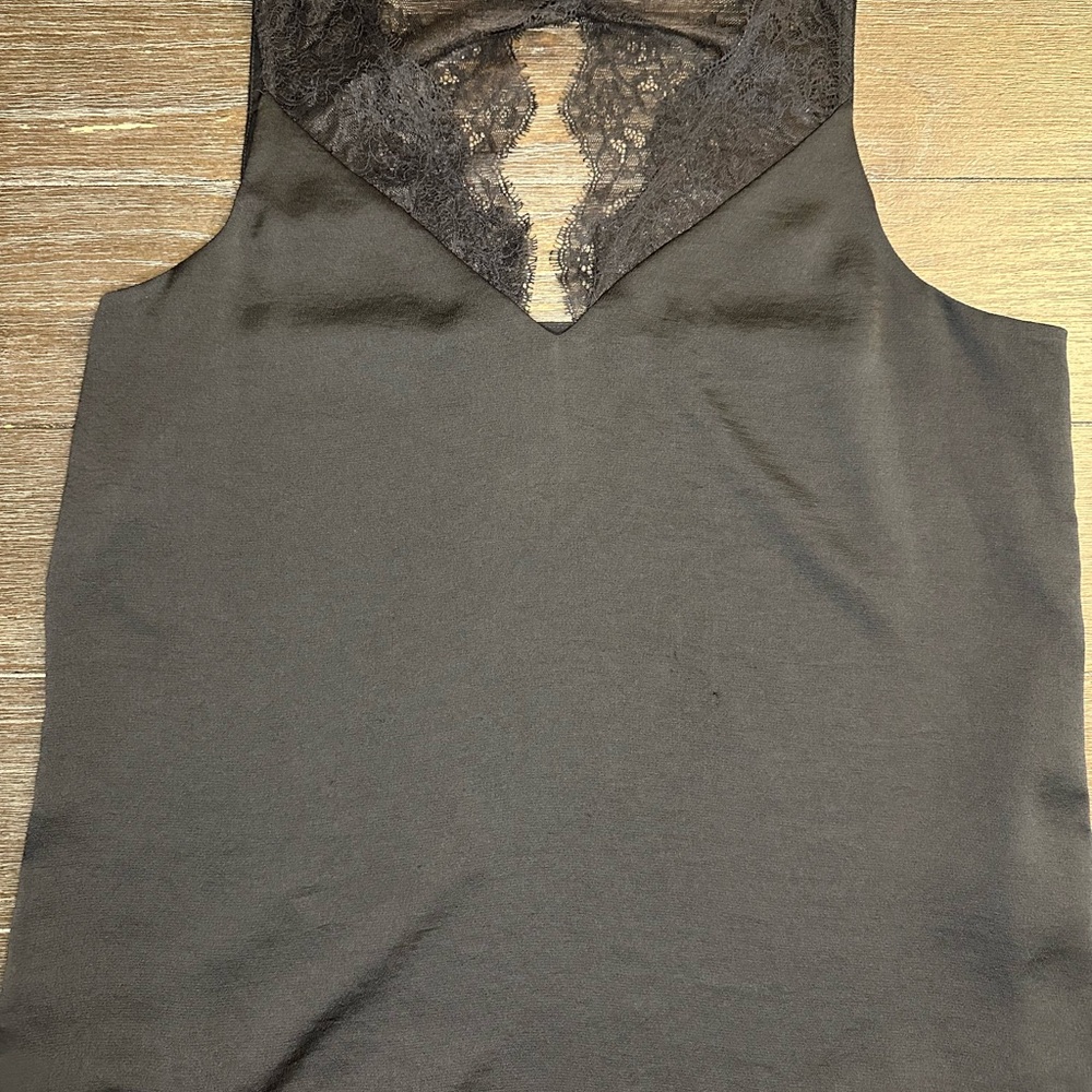 Express Black Lace-Trimmed Top